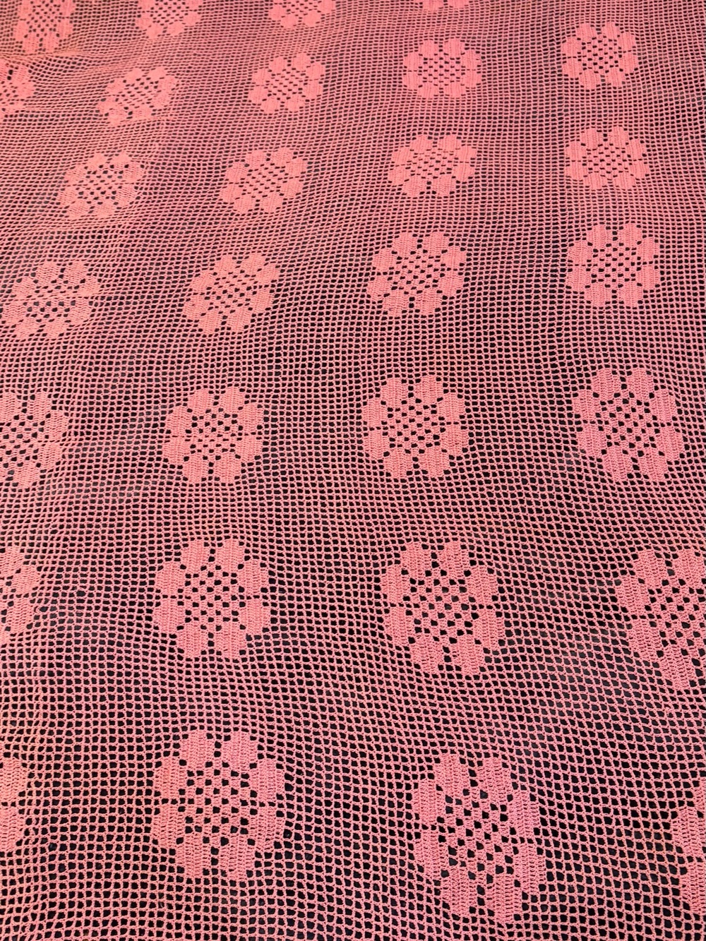 Pink Crochet Lace Scarf - Women's Accessory